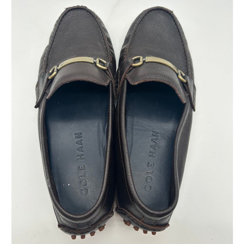 Cole Haan Pebbled Leather Driving Loafers Size 10.5 Preppy Classic Academia Moc